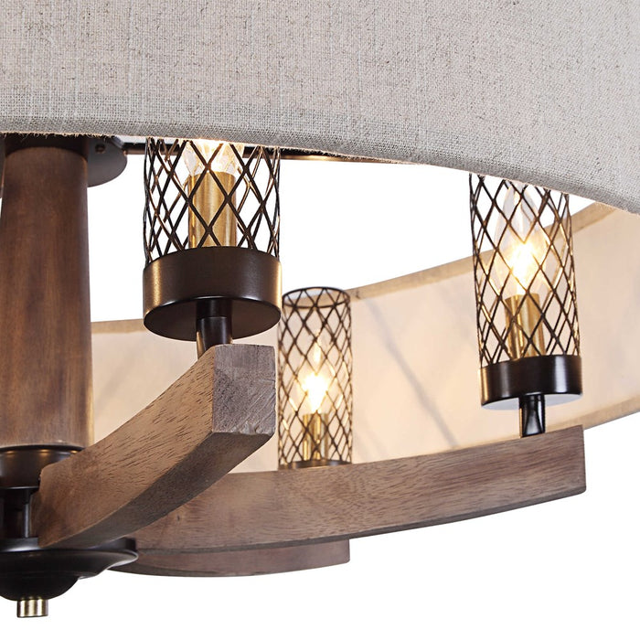 WOODALL, 6 LT CHANDELIER