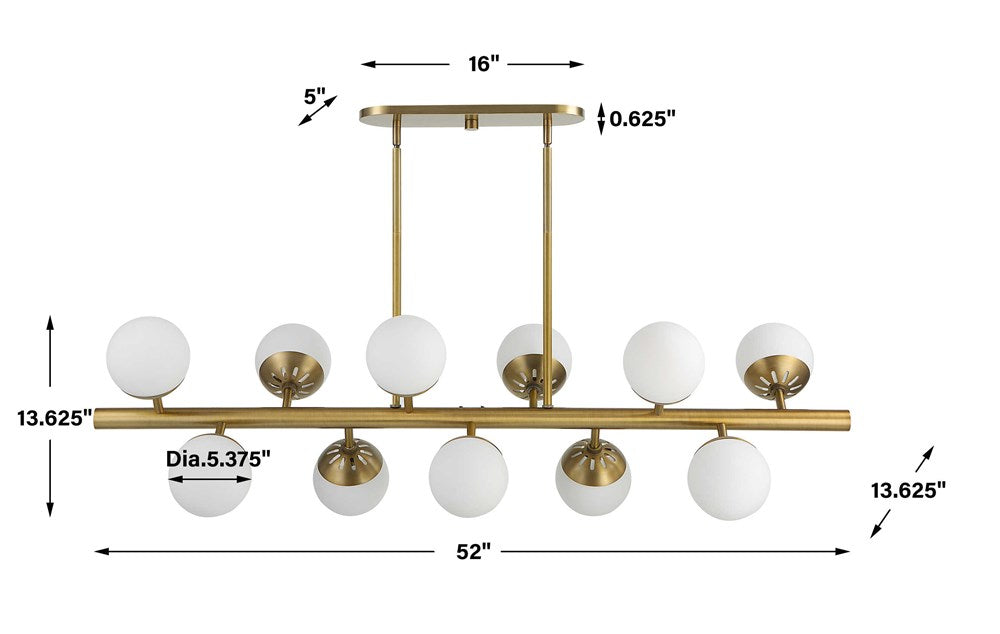 DROPLET, 11 LT LINEAR CHANDELIER