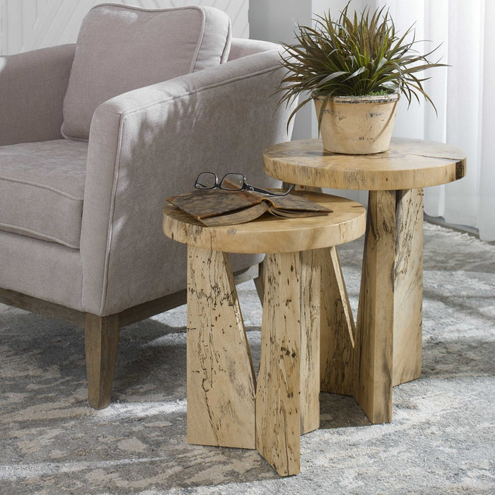 NADETTE NESTING TABLES, NATURAL, S/2