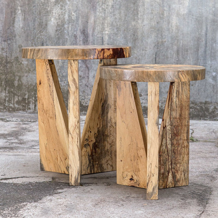 NADETTE NESTING TABLES, NATURAL, S/2