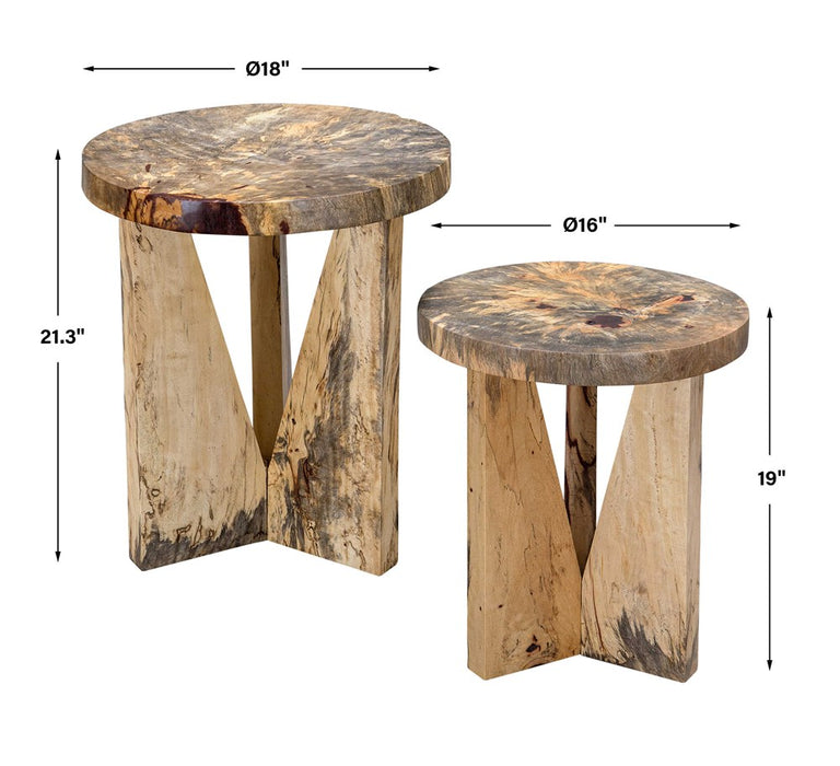 NADETTE NESTING TABLES, NATURAL, S/2