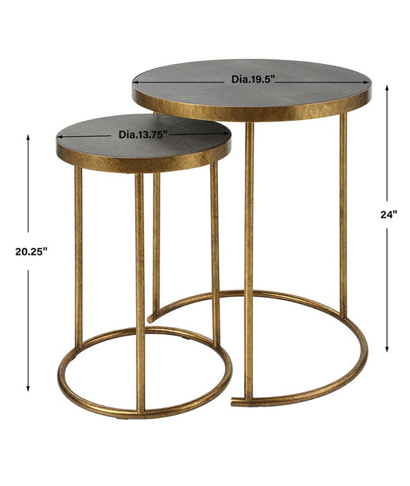 ARAGON NESTING TABLES, S/2, GRAY