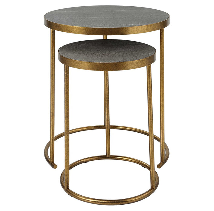 ARAGON NESTING TABLES, S/2, GRAY