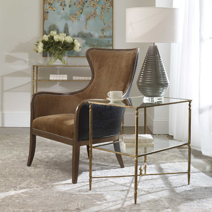 HENZLER LAMP TABLE, GOLD