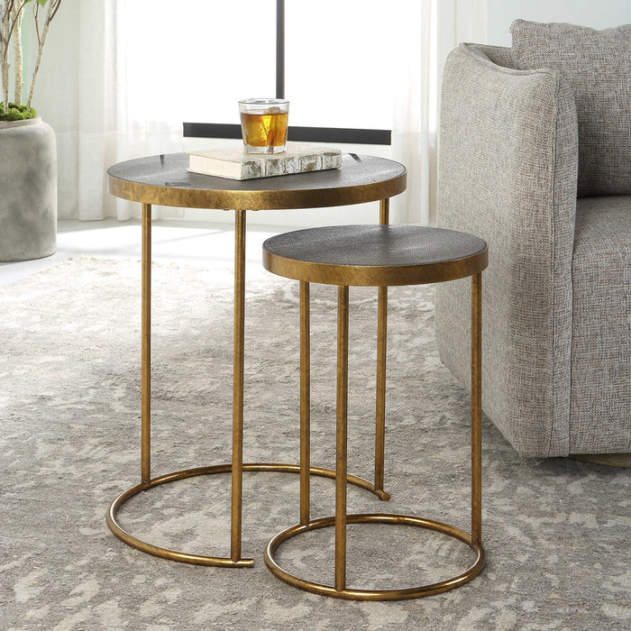 ARAGON NESTING TABLES, S/2, GRAY