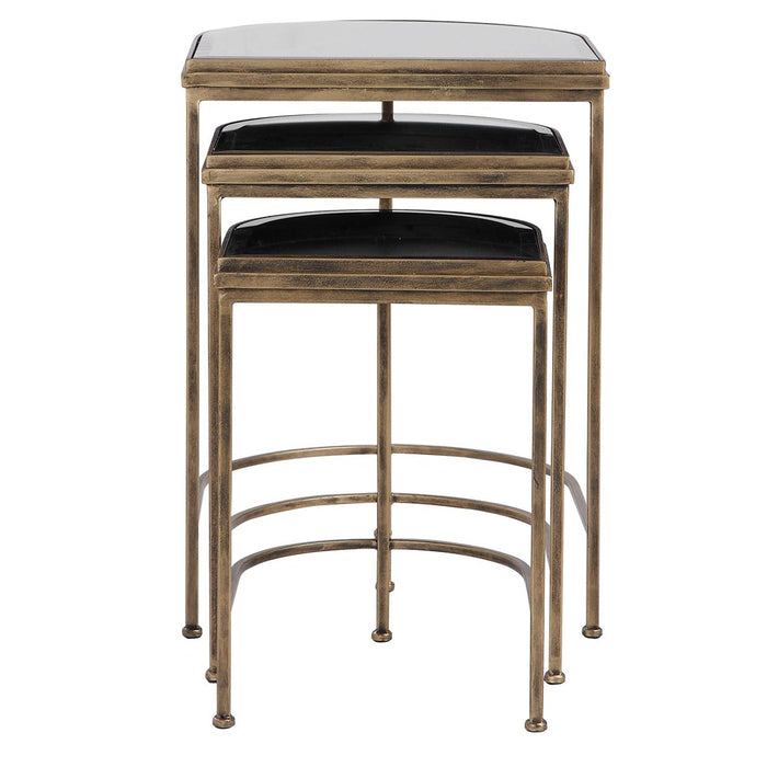 INDIA NESTING TABLES, GOLD, S/3