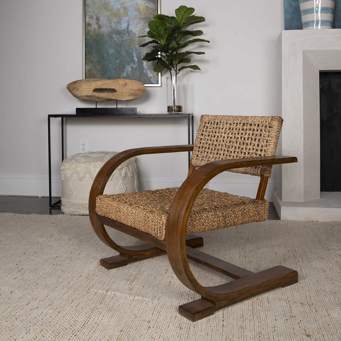 REHEMA ACCENT CHAIR, PECAN