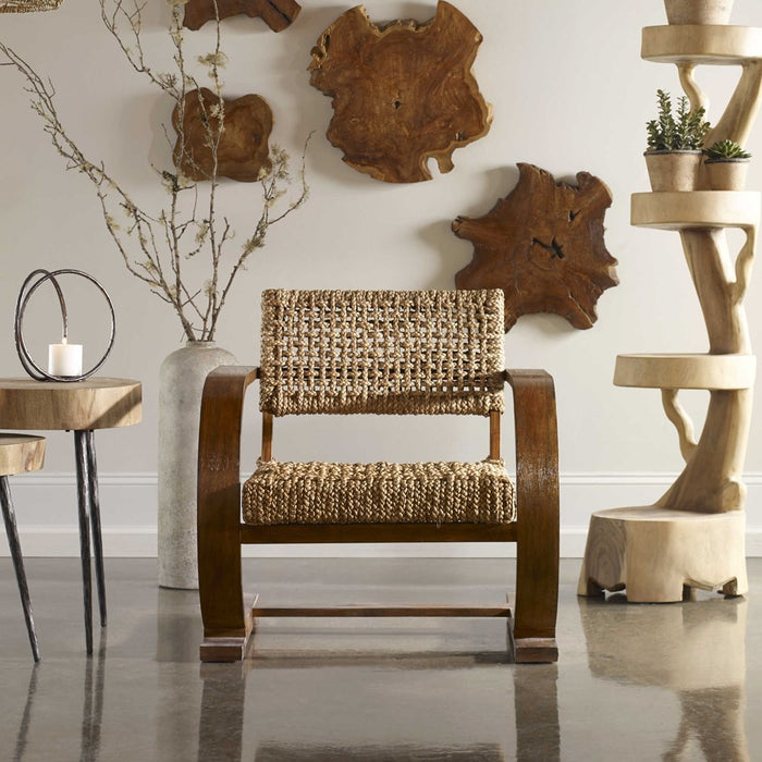 REHEMA ACCENT CHAIR, PECAN