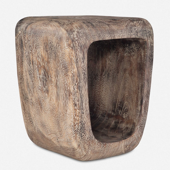 LOOPHOLE ACCENT STOOL, BLEACHED WASH