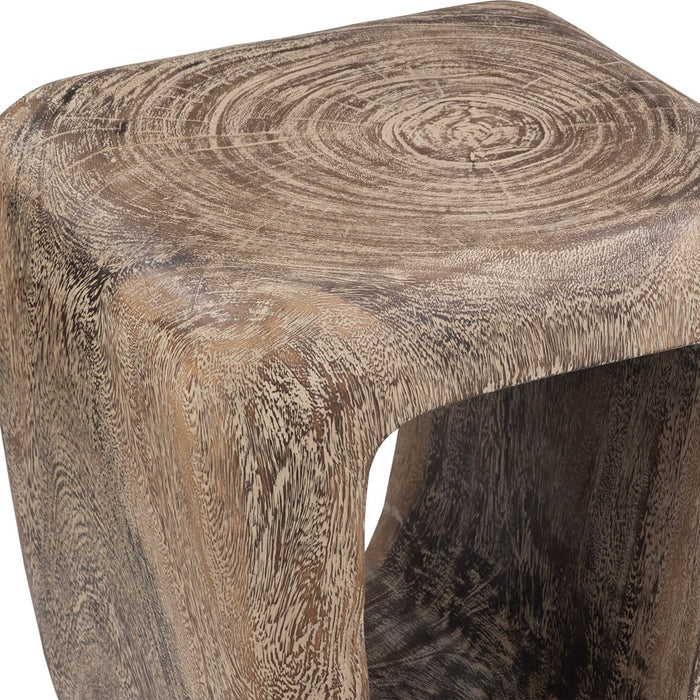 LOOPHOLE ACCENT STOOL, BLEACHED WASH