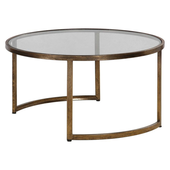 RHEA NESTING COFFEE TABLES, GOLD, S/2