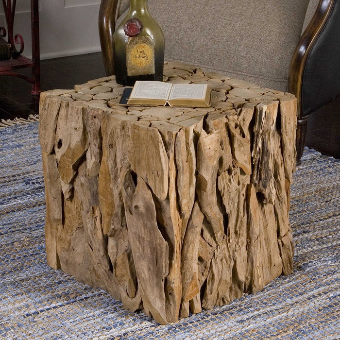 TEAK ROOT BUNCHING CUBE, NATURAL