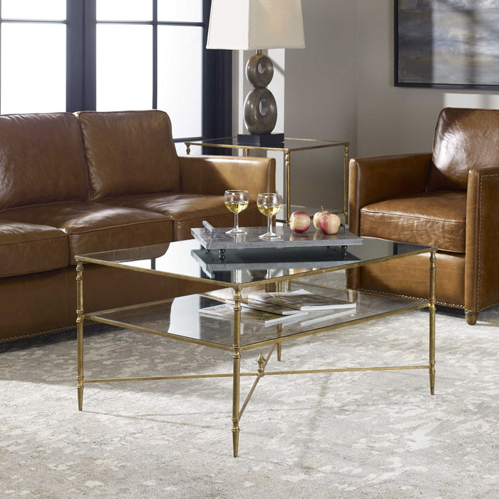 HENZLER COFFEE TABLE, GOLD