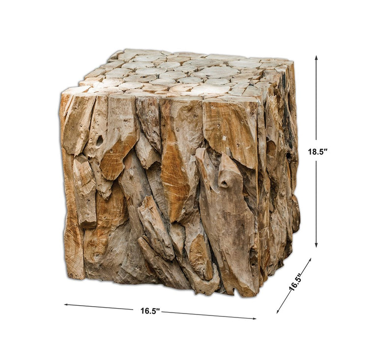 TEAK ROOT BUNCHING CUBE, NATURAL