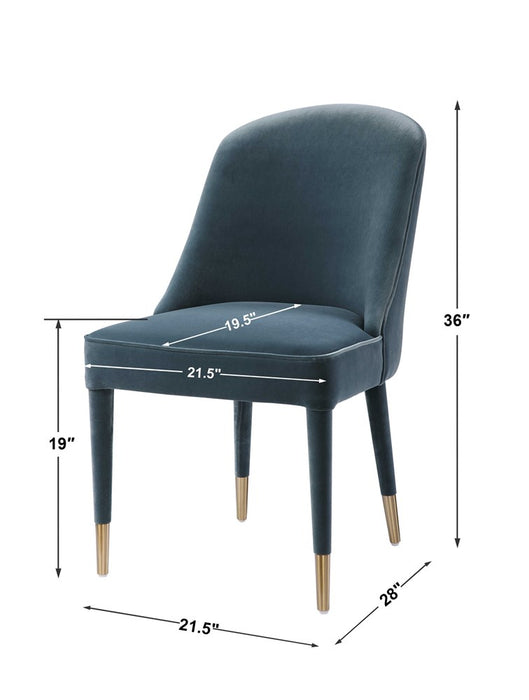 BRIE ARMLESS CHAIR, BLUE, 2 PER BOX, PRICED EACH