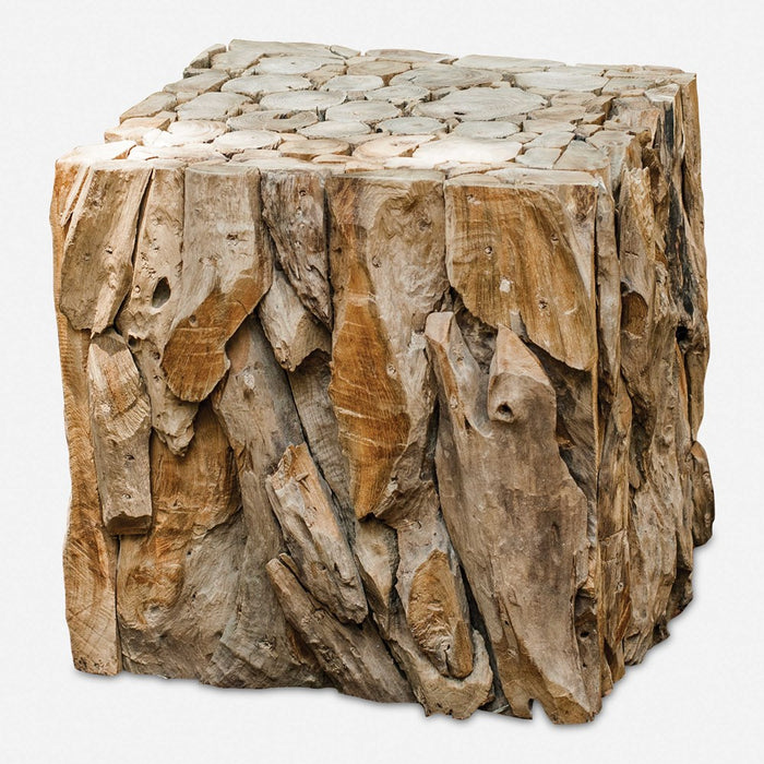 TEAK ROOT BUNCHING CUBE, NATURAL