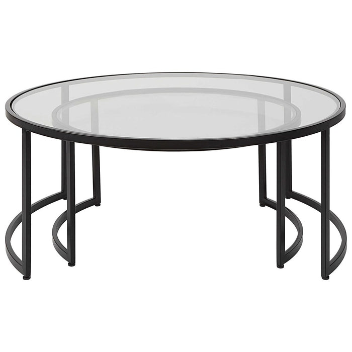 RHEA NESTING COFFEE TABLES, BLACK, S/2