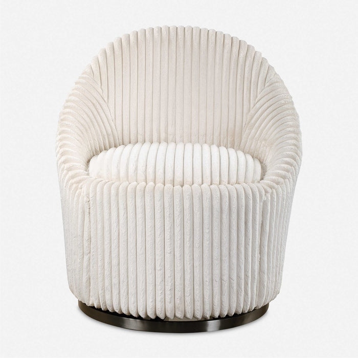 CRUE SWIVEL CHAIR, IVORY