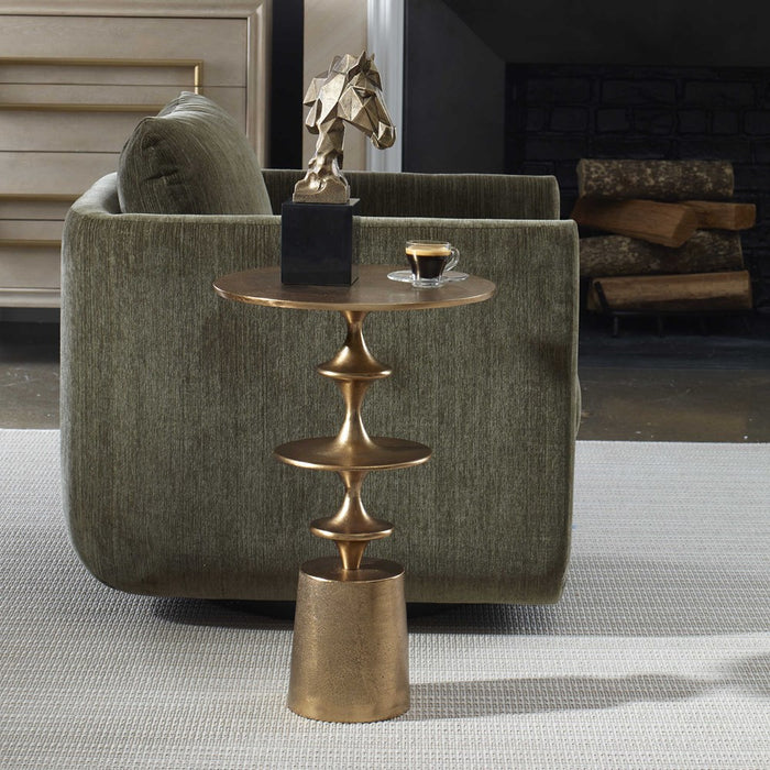 FLIGHT ACCENT TABLE, BRASS