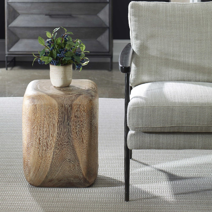 LOOPHOLE ACCENT STOOL, BLEACHED WASH