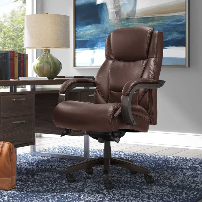 Delano Big & Tall Executive Office Chair, Chestnut Brown with Distressed Wood