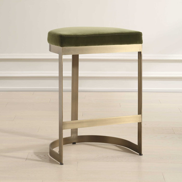 IVANNA COUNTER STOOL, BRASS - MOSS