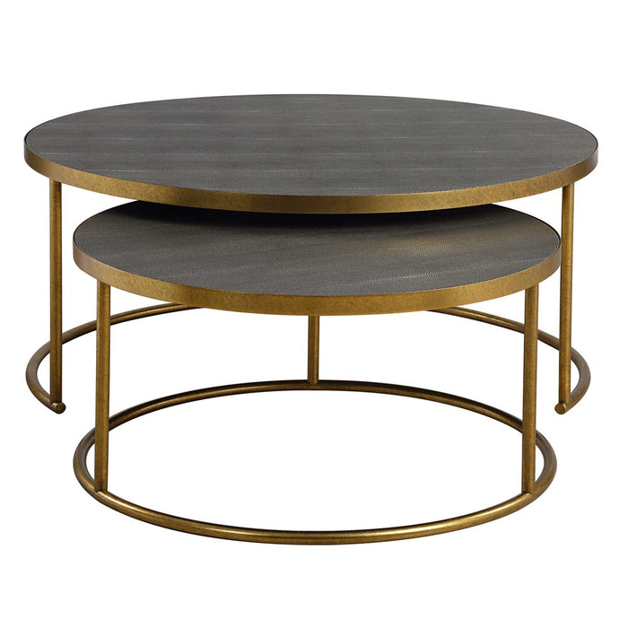 ARAGON NESTING COFFEE TABLES, S/2, GRAY