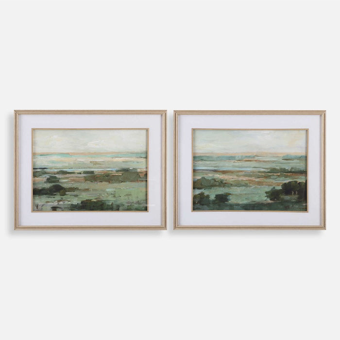 WARM VALLEY FRAMED PRINTS, S/2