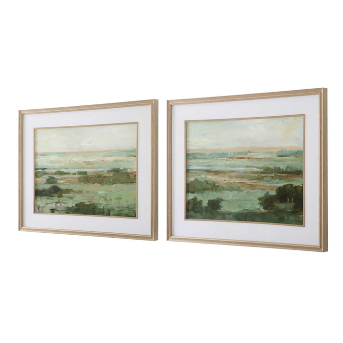 WARM VALLEY FRAMED PRINTS, S/2