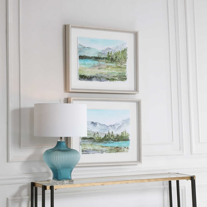 PLEIN AIR RESERVOIR FRAMED PRINTS, S/2