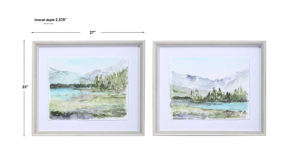 PLEIN AIR RESERVOIR FRAMED PRINTS, S/2