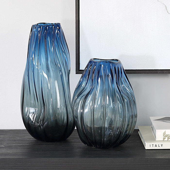 MIDNIGHT HORIZON VASES, S/2