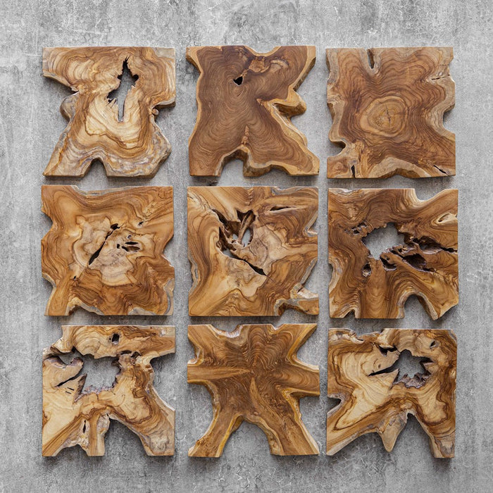 TALIA WOOD WALL DECOR, S/9