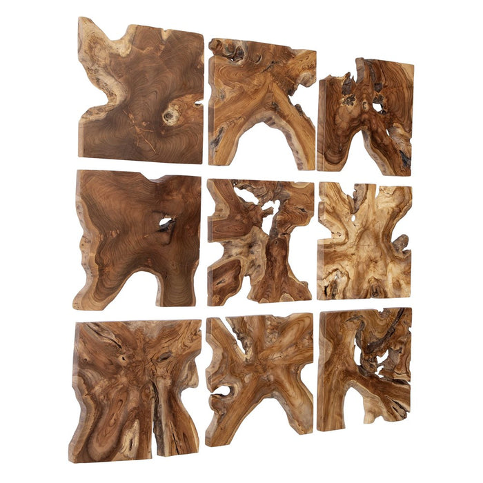 TALIA WOOD WALL DECOR, S/9