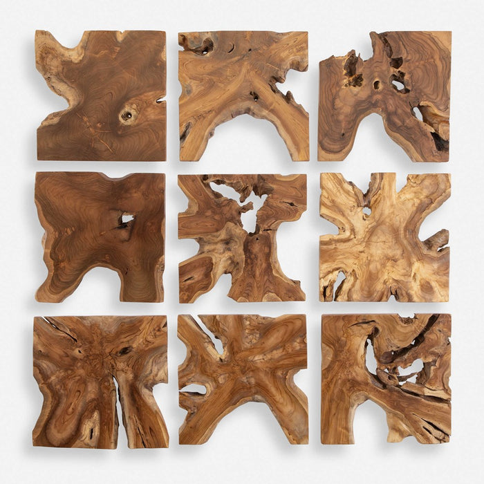 TALIA WOOD WALL DECOR, S/9