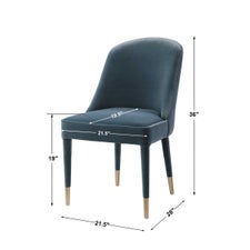 Brie Armless Chair, Blue, 2 Per Box, Priced Each