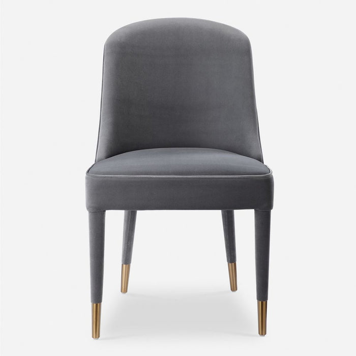 Brie Armless Chair, Gray, 2 Per Box, Priced Each