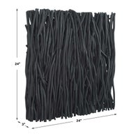 Gathered Teak Square Wood Wall Decor, Black