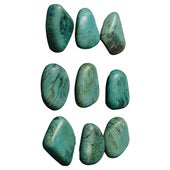 Pebbles Wood Wall Decor, Aqua, S/9