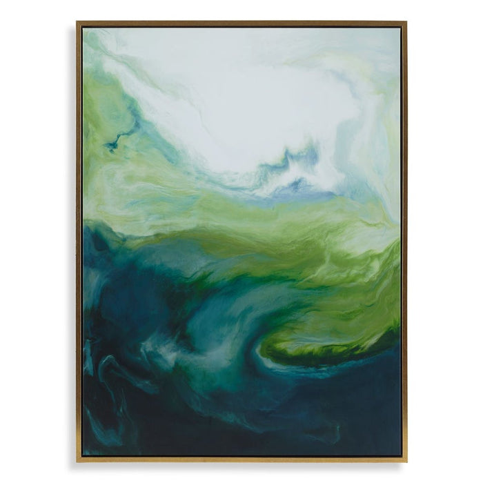 Serene Green Framed Canvas