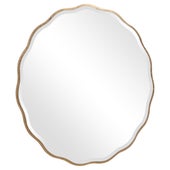 Aneta Round Mirror, Gold