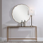 Aneta Round Mirror, Gold