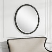 Dandridge Round Mirror, Black