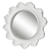 Sea Coral Round Mirror, White