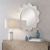 Sea Coral Round Mirror, White