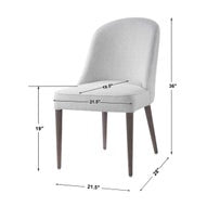 Brie Armless Chair, White, 2 Per Box, Priced Each