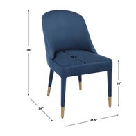 Brie Armless Chair, Sapphire, 2 Per Box, Priced Each