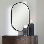 Varina Oval Mirror, Black