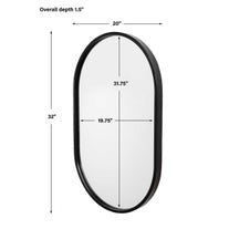 Varina Oval Mirror, Black