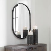 Varina Oval Mirror, Black